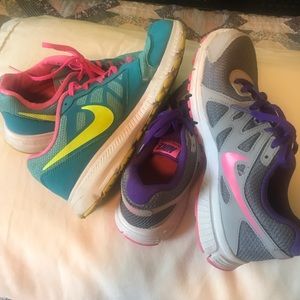 2 Pairs of Nike Tennis Shoes Youth Sizes